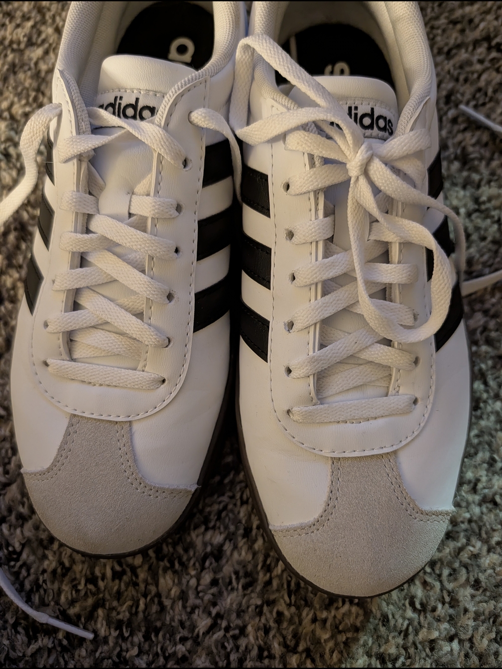 adidas White & Black Classic Lace-Up Sneakers - Picture 4 of 6